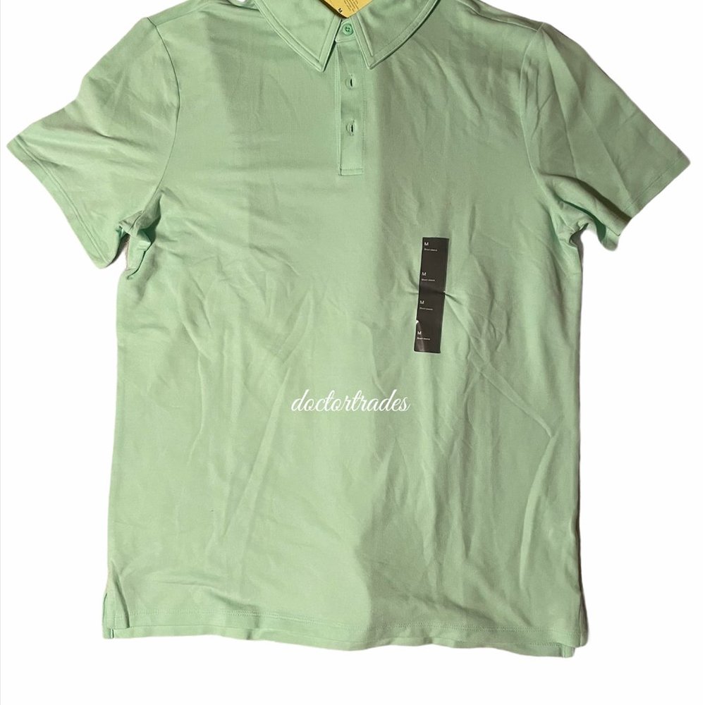 NWT Men's Pique Golf Polo Shirt All in Motion Green Mint